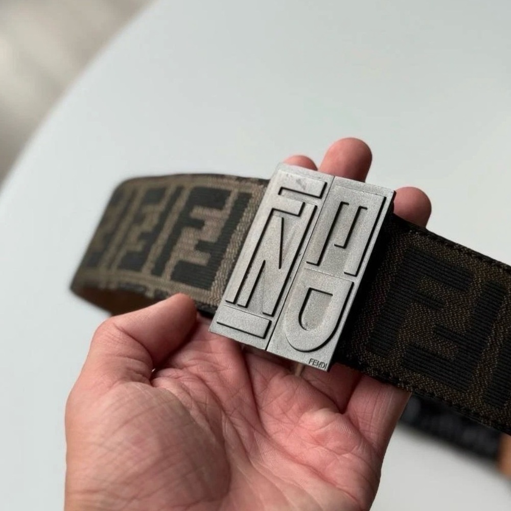 Fendi Black and Brown Belt with Elastic Panel - Picture 3 of 13